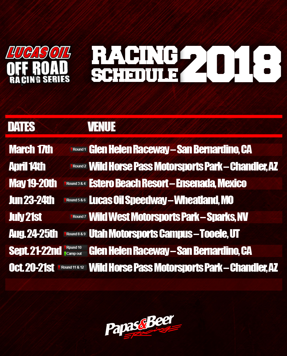 Racing Schedule 2015